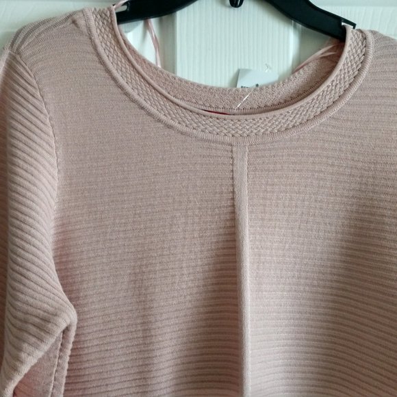 Red Brand Blush Color Ribbed Fleece Sweater Size L - Picture 3 of 3